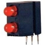 553-0122-200F, Green Right Angle PCB LED Indicator, 2 LEDs, Through Hole 2.8 V
