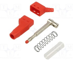 4 mm plug, screw connection, 1.0 mm², CAT II, red, 66.9327-22