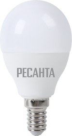 Лампа светодиодная LL-R-G45-7W-230-3K-E14 (шар, 7Вт, тепл., Е14) Ресанта, , шт