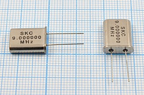 Кварцевый резонатор 9000 кГц, корпус HC49U, нагрузочная емкость 32 пФ, 1 гармоника, (SKC)