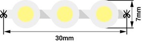 Световая лента со светодиод. (LED) 96 ламп/м 7.7Вт/м цвет белый 2700-3200К 12В DC IP68 SWG 001112