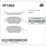 SP1860, Колодки тормозные Mazda CX-5 11-17 задние SANGSIN BRAKE