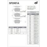 SP2001A, Колодки тормозные Audi A6 Quattro передние 2 датчика SANGSIN BRAKE