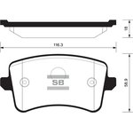 SP2146, Колодки тормозные VAG A4 (B8) 07-, A5 (8T) 07-, Q5 (8R) 08- SANGSIN BRAKE