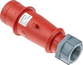 Фото 1/6 264, AM-TOP IP44 Red Cable Mount 4P Industrial Power Plug, Rated At 32A, 400 V