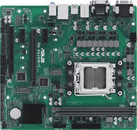 Фото 1/10 Материнская плата Asus PRO A620M-C-CSM SocketAM5 AMD A620 2xDDR5 mATX AC`97 8ch(7.1) GbLAN RAID+VGA+DVI+HDMI+DP