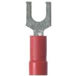 PV18-10F-CY, Fork Terminal 16-22AWG Copper Red 23.6mm Tin Bottle