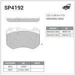 SP4192, Колодки тормозные MERCEDES C-Class W205 13- 16" пер SANGSIN BRAKE