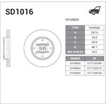 SD1016, диск тормозной передний!\ Hyunday ...
