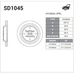 sd1045, Диск тормозной передний HYUNDAI EF SONATA(15) OPTIMA