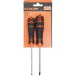 B219.002 Phillips; Slotted Screwdriver Set, 2-Piece