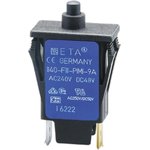 1140-F111-P1M1-10A, Thermal Circuit Breaker, 1-Pole, Panel Mount, 10A, IP00 / IP40