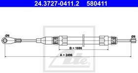 24372704112, Трос ручника_ MB W124 (центр)