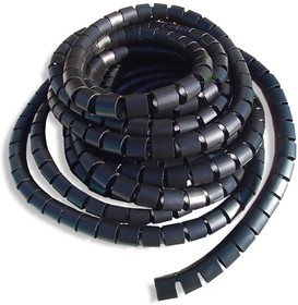 Фото 1/7 LXQ 22-1-k5 - спиральный защитный рукав, полиэтилен, размер 22, цвет черный, длина 5 м