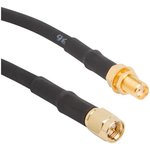 135110-04-144, RF Cable Assemblies BLKHDJK/SMA STR Plug RG-58 cable, 144in