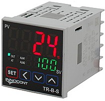 Температурный контроллер, 2 дисплея, 4 разряда, 48х48х60 мм, 2 аварийных выхода, 110-220VAC, выход: реле + твердотельное реле
