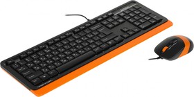Фото 1/9 Клавиатура + мышь A4Tech Fstyler F1010 клав:черный/оранжевый мышь:черный/оранжевый USB Multimedia (F1010 ORANGE)