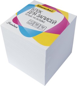 Блок для записей бумажный Silwerhof Стандарт, 701041, 90x90x90, белый, на склейке