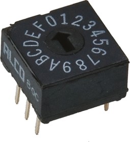 DRD16E04, DIP Switches / SIP Switches HEX FLUSH ACT T/H ROTARY SWITCH