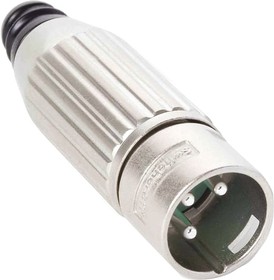 Фото 1/3 AAA3MZH, Cable Mount XLR Connector, Male, 500 V ac, 3 Way, Silver Plating