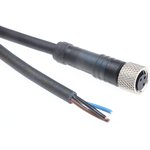 XZCP0566L2, Straight Female 3 way M8 to Unterminated Sensor Actuator Cable, 2m