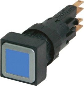 086328 Q25D-BL, RMQ16 Series Blue Momentary Push Button, 16mm Cutout, IP65