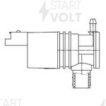 SWP 0903, Мотор бачка омывателя Lada Vesta 15- (без задн. омыв.) StartVolt