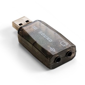 Фото 1/4 EX294787RUS, Адаптер для наушников с микрофоном (внешняя звуковая карта USB) ExeGate  EX-AU-01N  (USB, 2 x jack 3.5 mm)