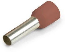 Insulated Wire end ferrule, 10 mm², 22 mm/12 mm long, brown, 470812