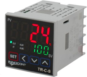 Температурный контроллер, 2 дисплея, 4 разряда, 48х48х60 мм, 2 аварийных выхода, 110-220VAC, выход: 4-20 мА + твердотельное реле