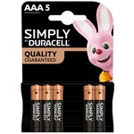 Батарейки Duracell SIMPLY AAA MINI-STYLUS BLISTER 5PCS (блистер 5шт)