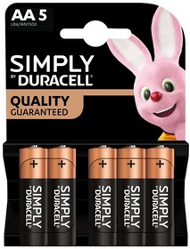 Батарейки Duracell SIMPLY AA STYLUS BLISTER 5PCS (блистер 5шт)