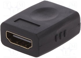 AK-330500-000-S, Adapter; HDMI socket,both sides; black