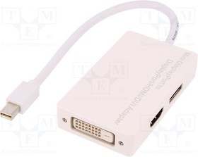 AK-340509-002-W, Adapter; DisplayPort 1.1a; white; Input: mini DisplayPort plug
