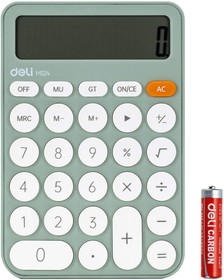 Фото 1/6 Калькулятор настольный Deli EM124GREEN зеленый 12-разр.