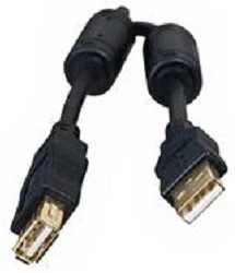 Фото 1/2 Bion Кабель удлинительный USB 2.0 A-A (m-f), позолоченные контакты, ферритовые кольца, 3м, черный [BXP-CCF-USB2-AMAF-030]