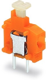 Фото 1/3 235-101, Модульная клемма на плату, шаг 3,81 мм, наж. рычаг, оранжевая