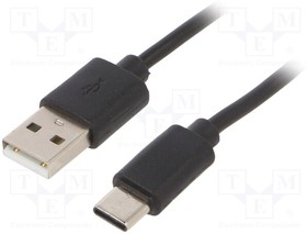 CC-USB2-AMCM-1M, Кабель; USB 2.0; вилка USB A,вилка USB C; 1м; черный