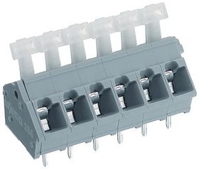 256-406, PCB Terminal Block, THT, 5.08mm Pitch, 45 °, Cage Clamp, 6 Poles