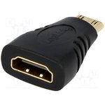 AH0009, Адаптер, гнездо HDMI,вилка mini HDMI, Цвет: черный