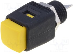 ESD498-YL, Зажим лабораторный, желтый, 70ВDC, 16А, винтами, никель ...