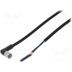 XS3F-M8PUR3A5M, Соединительный кабель, M8, PIN 3, угловой, Дл.кабеля 5м, вилка, 1А