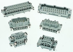 10197000+10205000, Heavy Duty Power Connector Insert, 16A, Female, H-BE Series, 48 Contacts