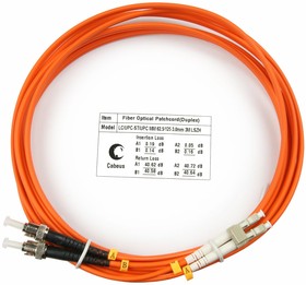 Cabeus FOP-62-LC-ST-3m Шнур оптический duplex LC-ST 62,5/125 mm 3м LSZH