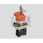 BBG50-LAY5-K04, Кнопка LAY5-BS142 "Грибок" с ключом красная 1NC IEK