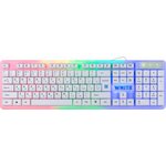 45172, Defender Wired Gaming keyboard White GK-172 RU, rainbow. backlight,104 buttons