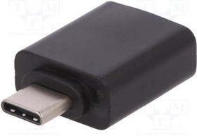 AK-300506-000-S, Adapter; USB 3.0; USB A socket,USB C plug; nickel plated; 5Gbps