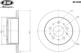 Фото 1/3 BD5680, Диск торм. зад. PEUGEOT BOXER 2006=