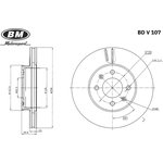Диск тормозной передний вентилируемый (1шт.) BDV107