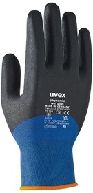 6006112, phynomic wet plus Black Elastane, Polyamide Abrasion Resistant Work Gloves, Size 12, XXXL, Aqua-Polymer Foam